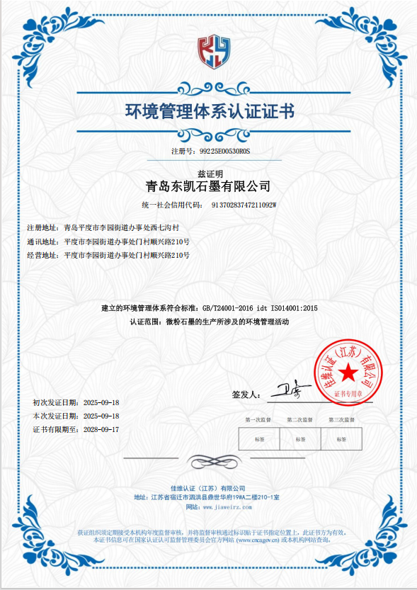 环境管理体系证书